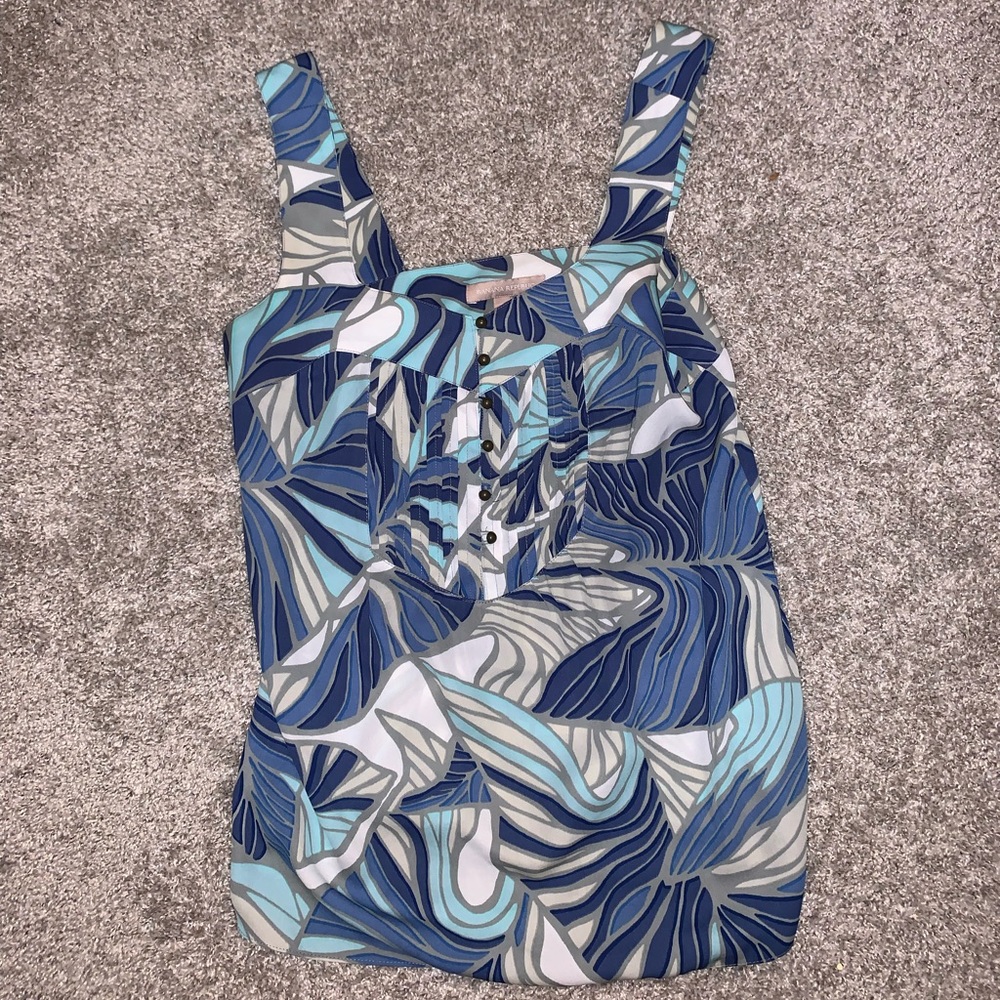 Banana Republic Blue & Gray Buttoned Blouse size 2 - Picture 4 of 9